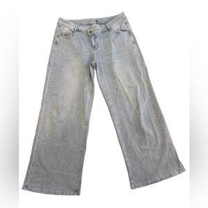 Halara Cross Waist Light Wash Wide Leg Jeans Large